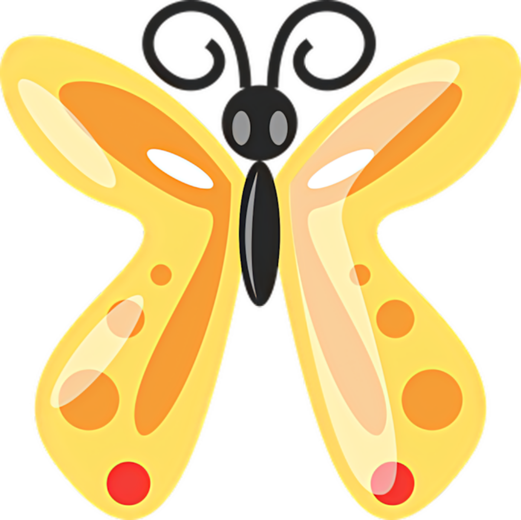 Vibrant Orange & Yellow Butterfly Illustration - Elegant Wallpaper Background