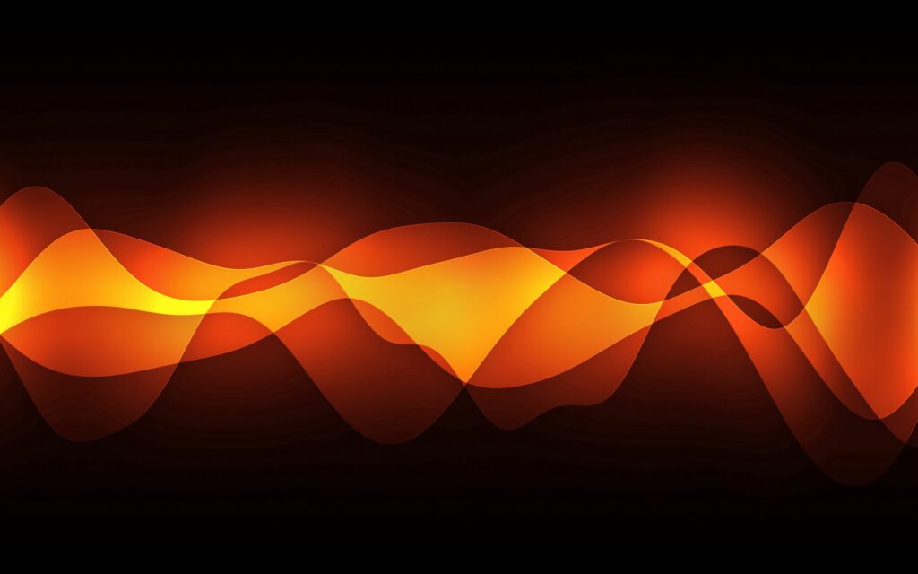 Vibrant Gray Background: Wavy Orange & Yellow Abstract Wallpaper