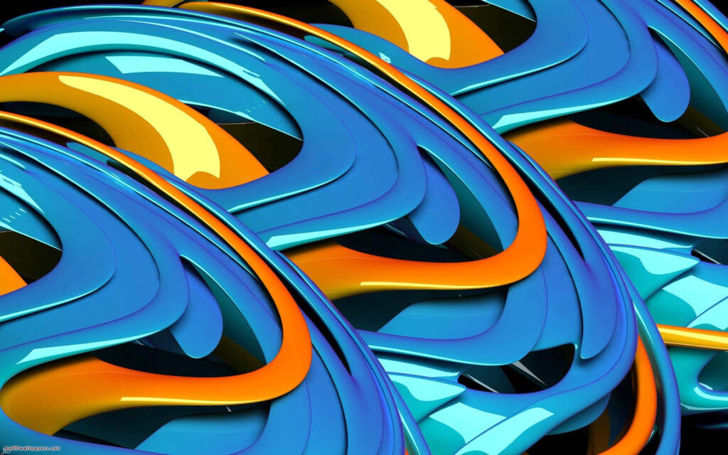 Vibrant Orange and Blue Abstract Wallpaper - Dynamic Background Design