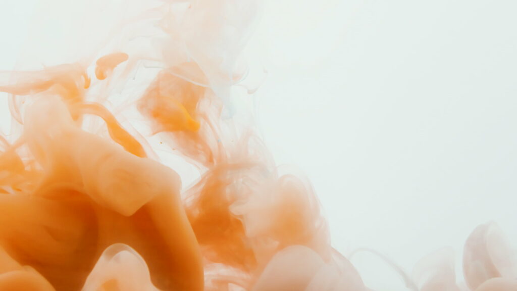 The Fiery Dance: A Vibrant Orange and White Smoke Artwork Unveiled in HD Wallpaper