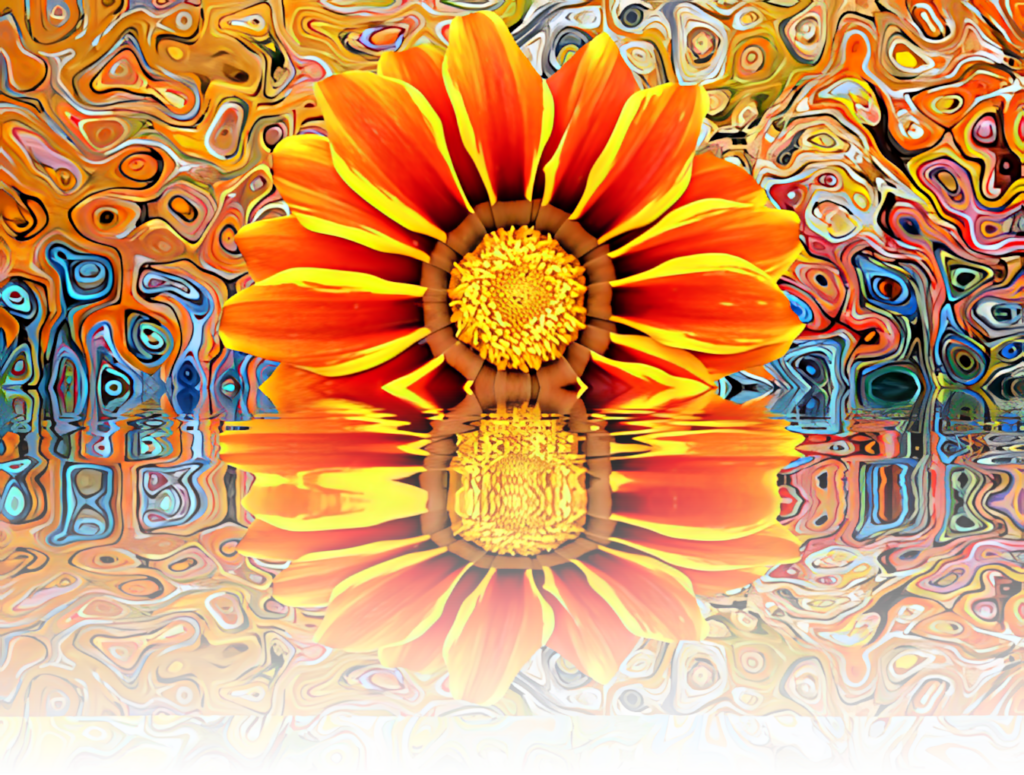 Vibrant Orange & Yellow Flower Wallpaper with Artistic Swirling Patterns