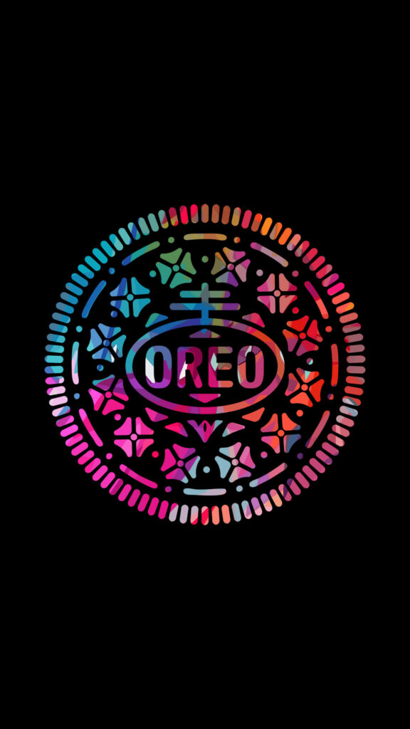 Vibrant Oreo Biscuit Wallpaper on Bold Black AMOLED Background