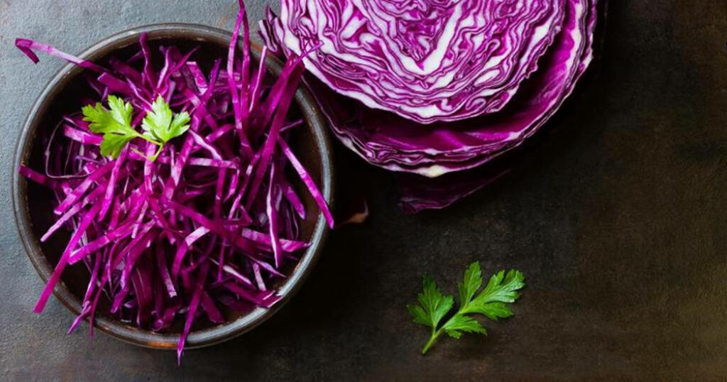 Vibrant Red Cabbage Wallpaper: Fresh, Organic, Wholesome Display