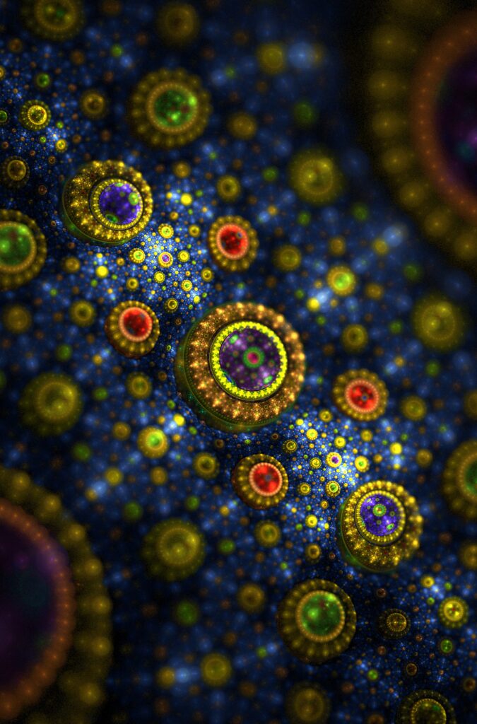Vibrant Fractal Wallpaper: Colorful Ornamental Circle Design