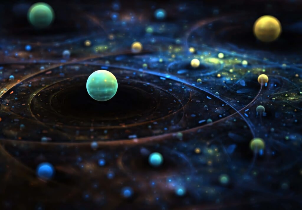 Elegant Outer Space Wallpaper: Vibrant Planets & Cosmic Backdrop