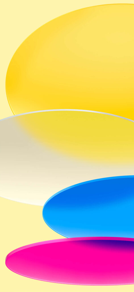 Colorful Oval iPad Wallpaper: Bright Yellow, Blue & Pink Design