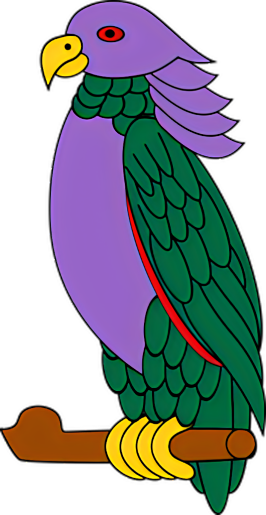 Colorful Parrot Wallpaper: Vibrant Illustration with Whimsical Design