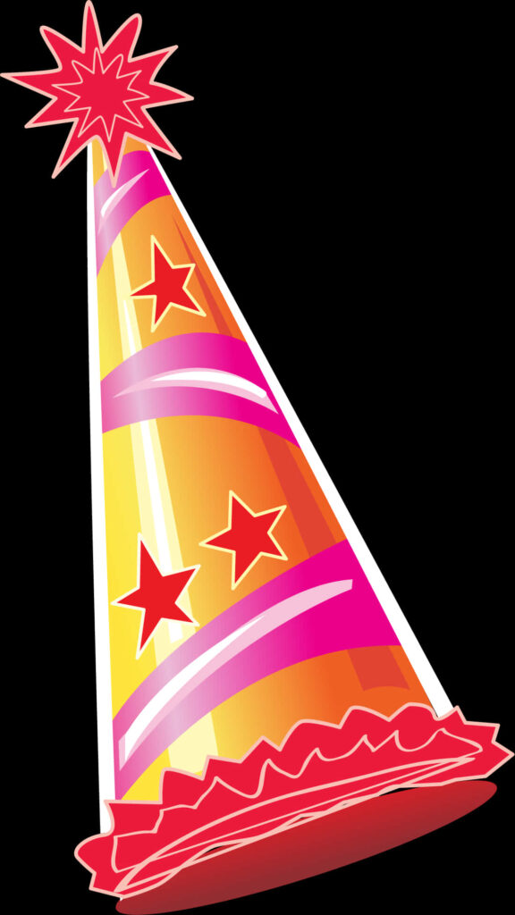 Vibrant Party Hat Wallpaper: Festive Background in Orange & Pink