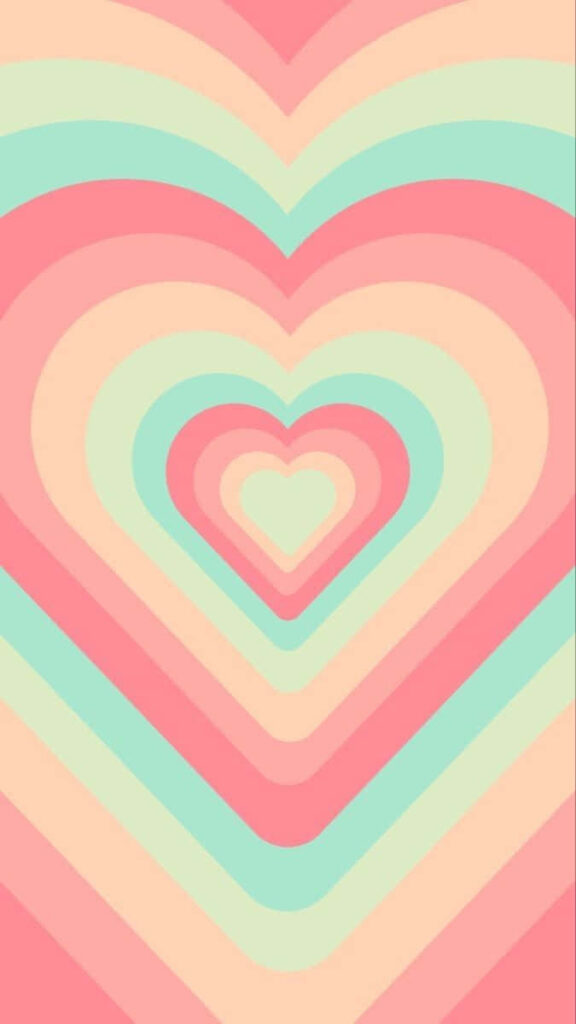 Pastel Hearts Wallpaper: Soothing Concentric Pattern Background