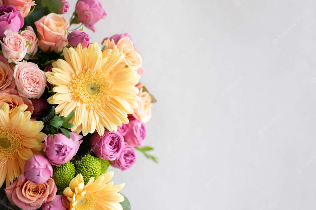 Vibrant Pastel Daisy & Rose Wallpaper: Elegant Floral Background