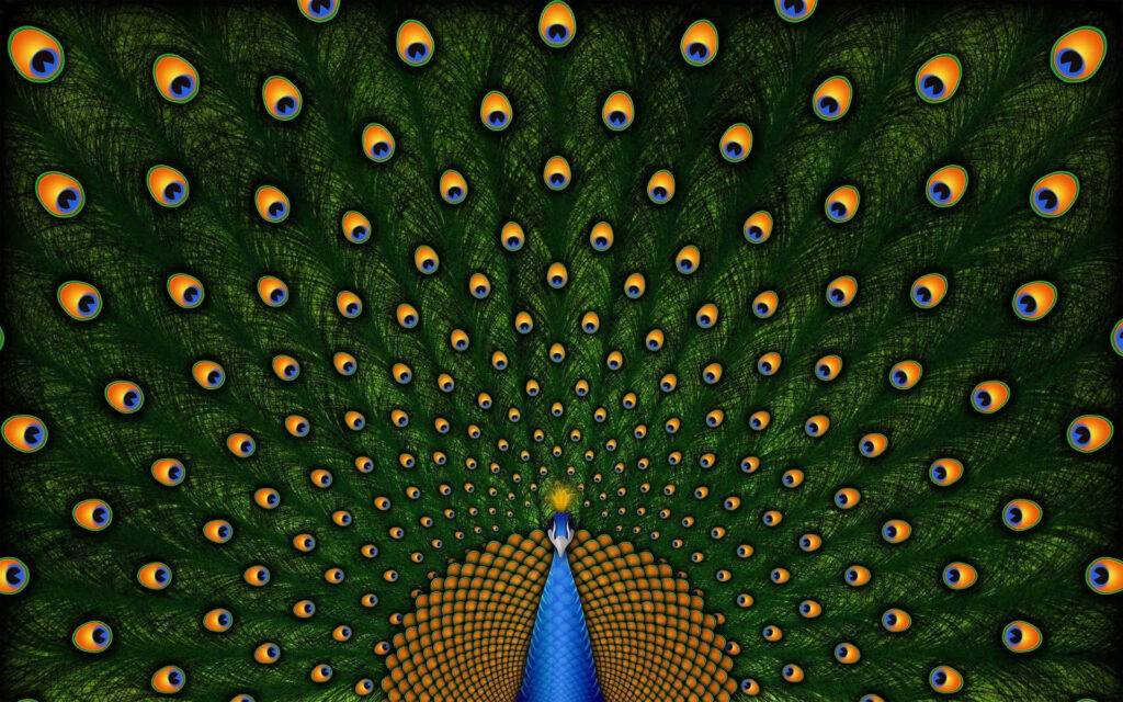 Vibrant Peacock Wallpaper: Iridescent Feathers & Mesmerizing Patterns