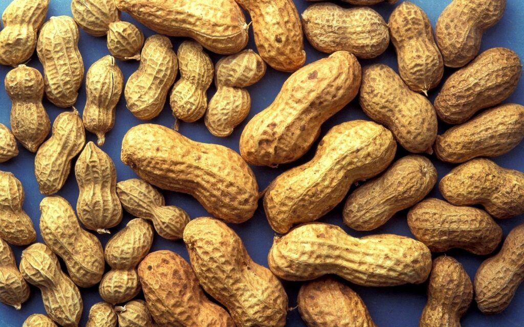 Vibrant Wallpaper: Close-Up Peanuts in Shells Texture Background