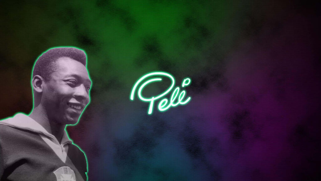 Vibrant Pelé Wallpaper: Iconic Smile & Colorful Gradient Background