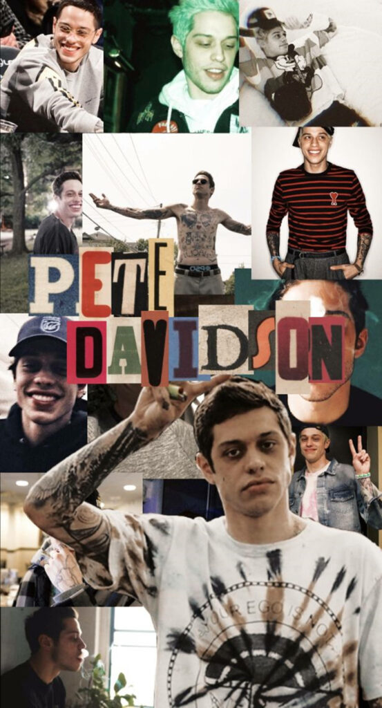 Vibrant Collage Wallpaper of Pete Davidson: Styles & Expressions