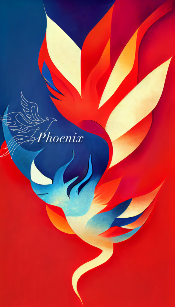 Vibrant Phoenix Wallpaper: Abstract Art in Bold Colors