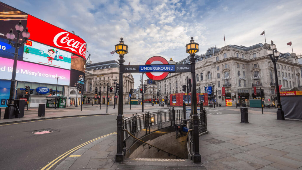 Vibrant Piccadilly Circus Wallpaper: Iconic Underground & Historic Charm