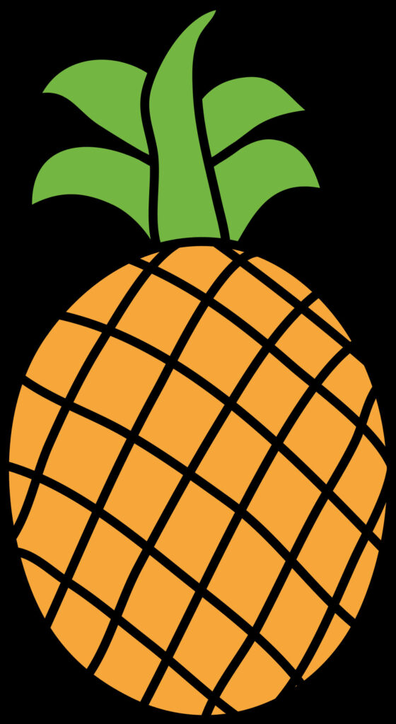 Vibrant Pineapple Graphic: Bright Yellow Wallpaper for Tropical Designs