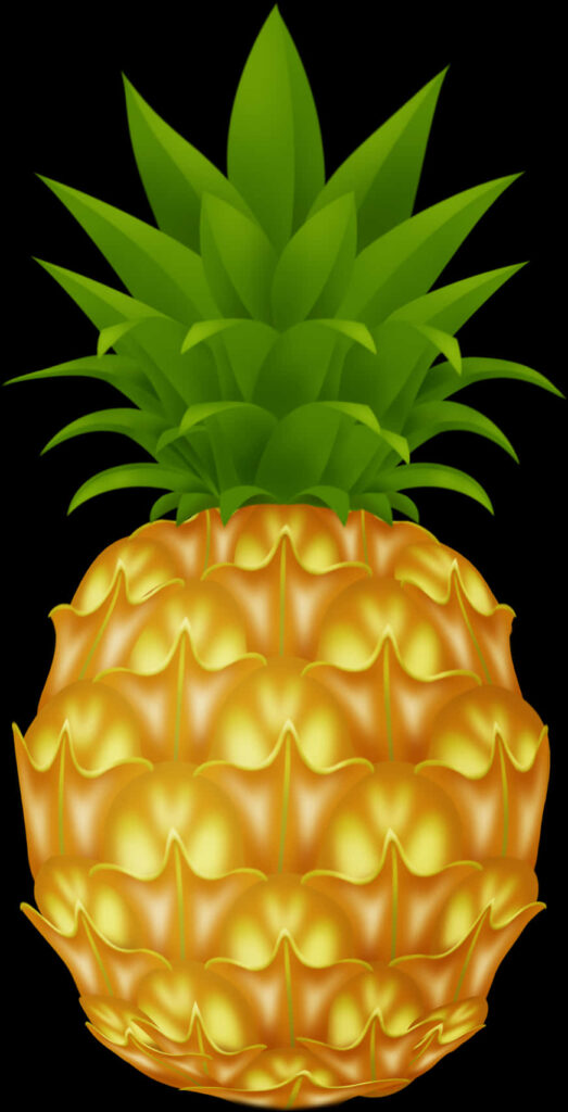 Vibrant Pineapple Wallpaper: Textured Golden-Yellow & Green Leaves
