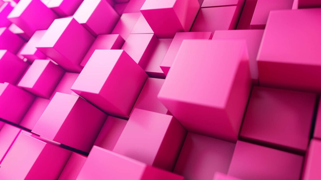Vibrant Pink 3D Cube Wallpaper: Abstract Modern Background Design