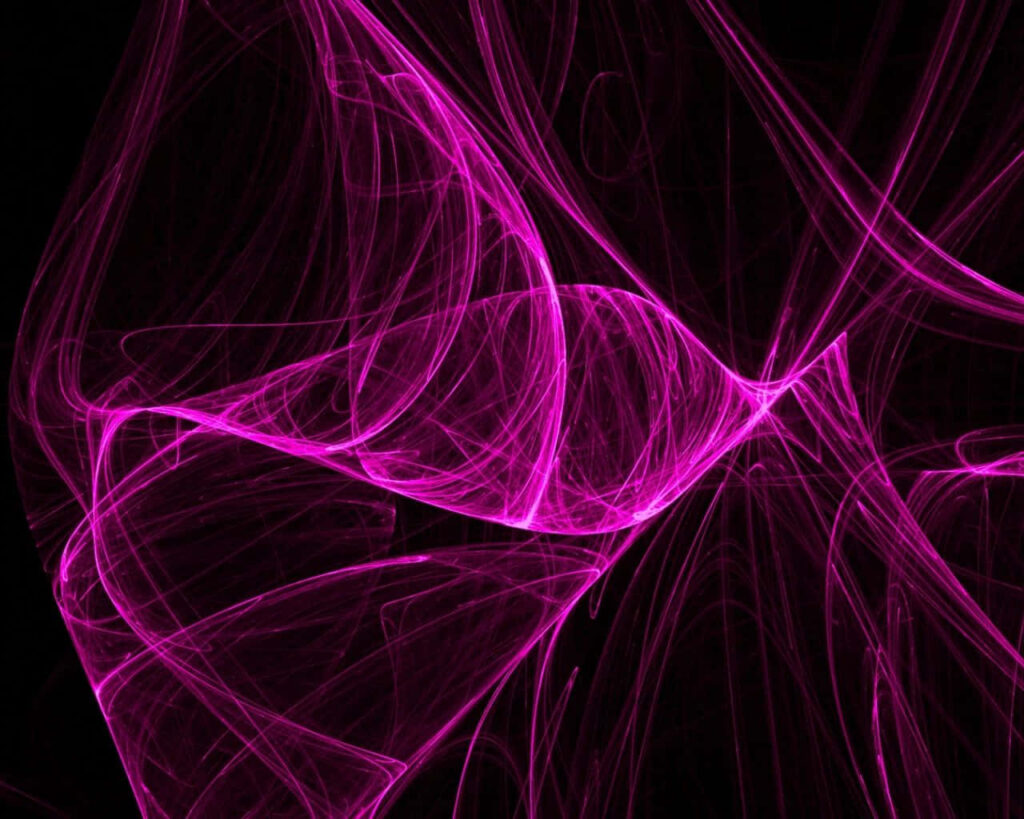 Vibrant Pink 3D Lines Abstract Wallpaper on Black Background