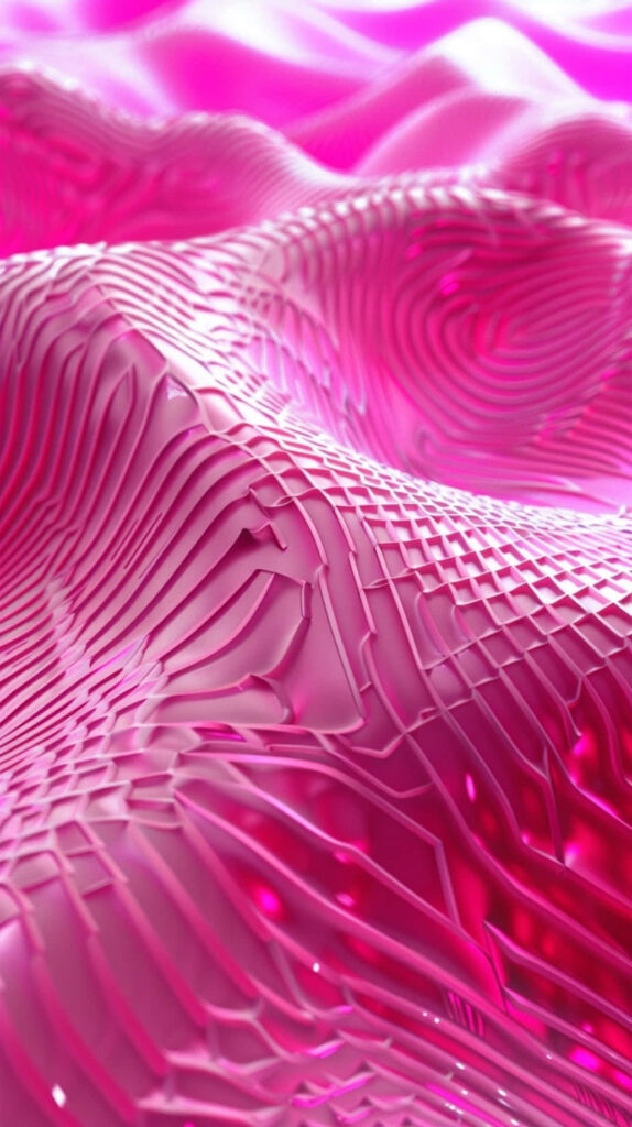 Vibrant 3D Pink Waves Wallpaper for Stunning Digital Backgrounds