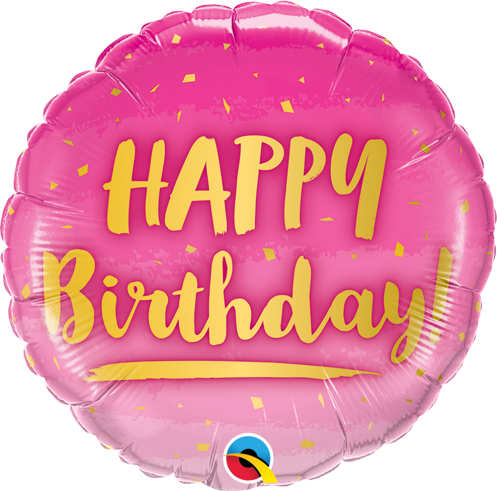 Vibrant Pink Balloon Wallpaper: Happy Birthday Celebration Background