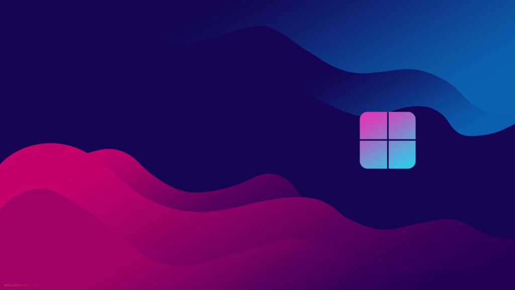 Vibrant Pink & Blue Gradient Wallpaper with Minimalist Window Icon
