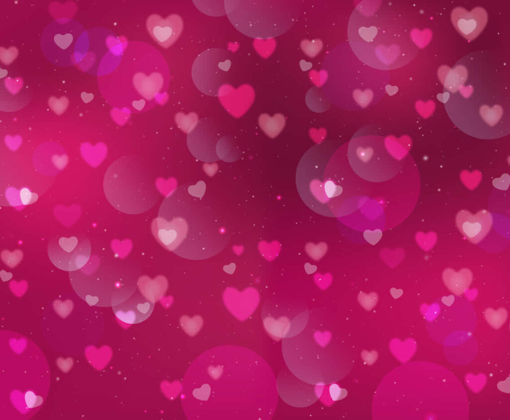 Romantic Pink Bokeh Wallpaper with Mini Hearts - Dreamy Background