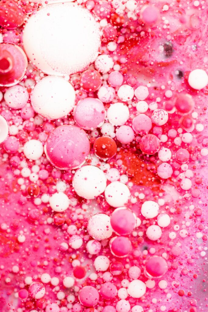 Stunning Pink Bubble Wallpaper: Abstract Liquid Macro Shot Background