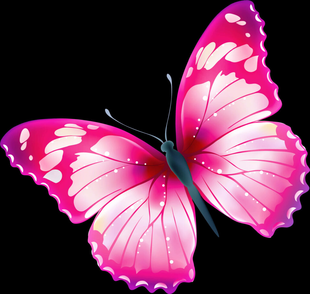 Intricate Pink Butterfly Graphic Wallpaper with Soft Gradients