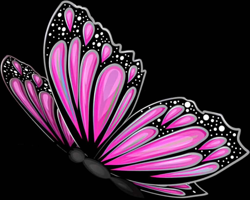 Vibrant Pink Butterfly with Intricate Patterns - Wallpaper Background