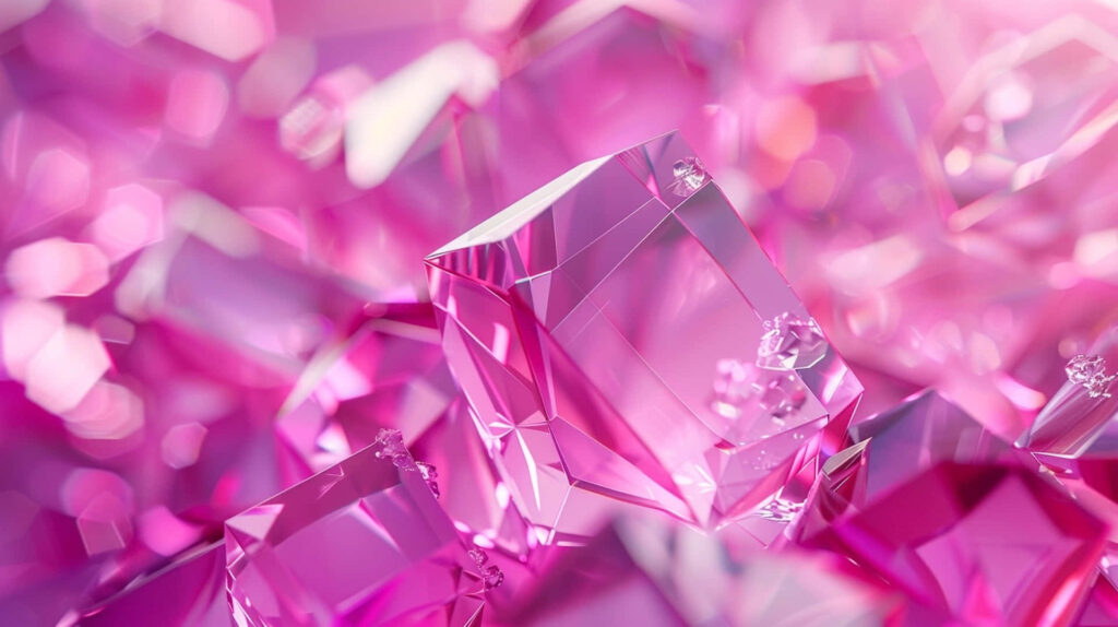 Stunning 3D Pink Crystal Wallpaper: Radiant Visual Background
