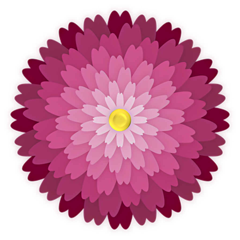 Vibrant Pink Dahlia Wallpaper with Layered Petals & Yellow Center
