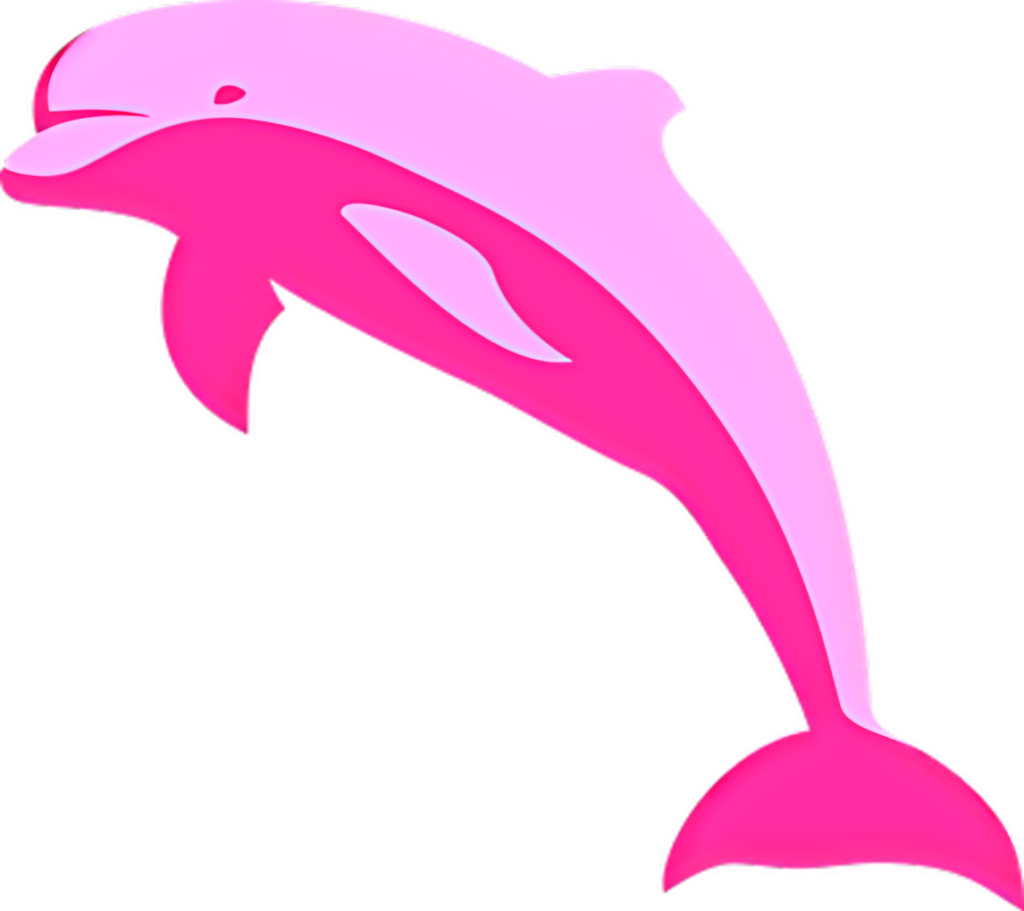 Vibrant Vector Art Wallpaper of a Playful Pink Dolphin