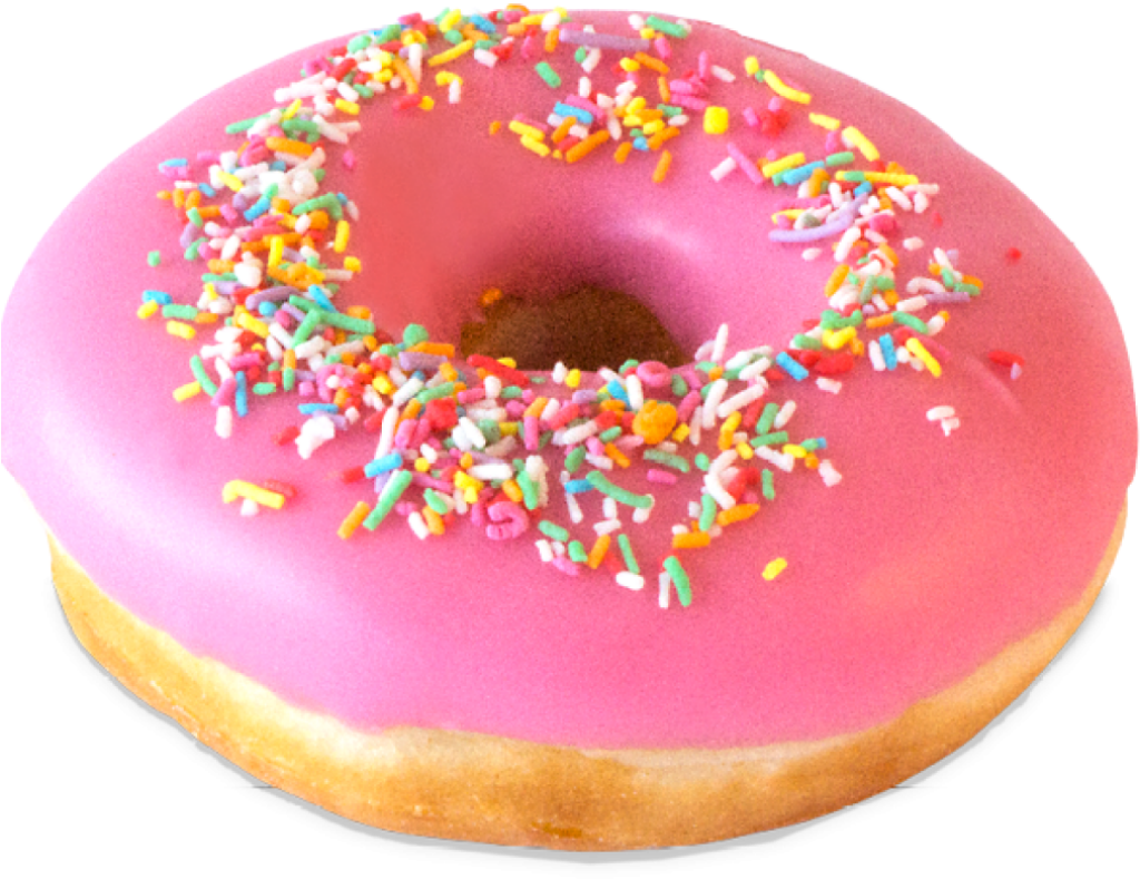 Vibrant Pink Frosted Doughnut with Sprinkles - Dessert Wallpaper