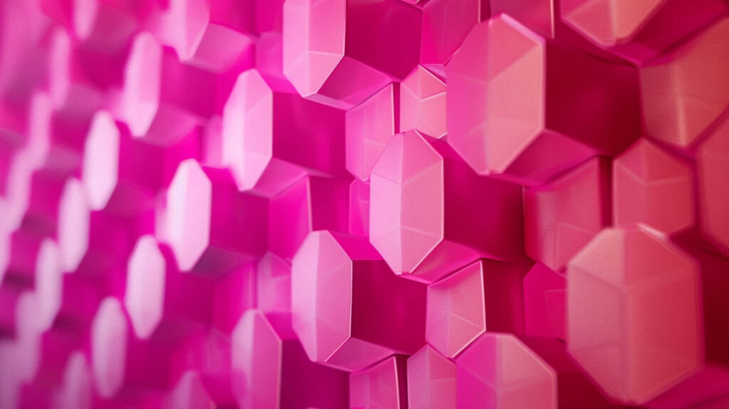 Modern Pink Geometric 3D Wallpaper: Hexagonal Textured Background
