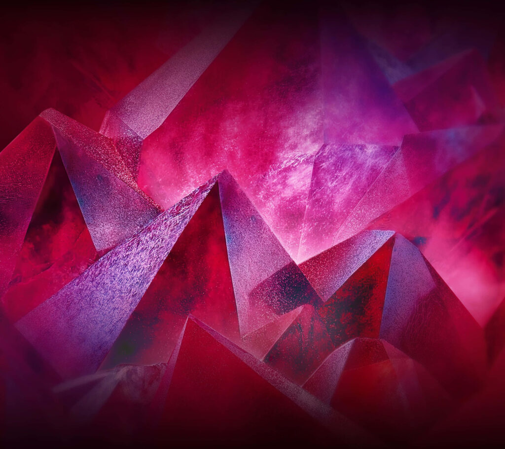 Vibrant Pink Abstract Geometric Wallpaper: Crystalline Depth & Energy