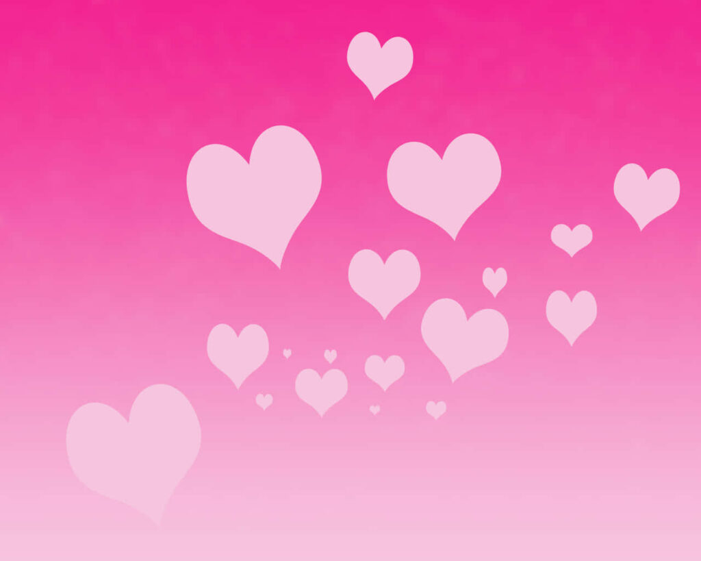 Vibrant Pink Gradient Wallpaper with Soft Hearts for Romantic Ambiance