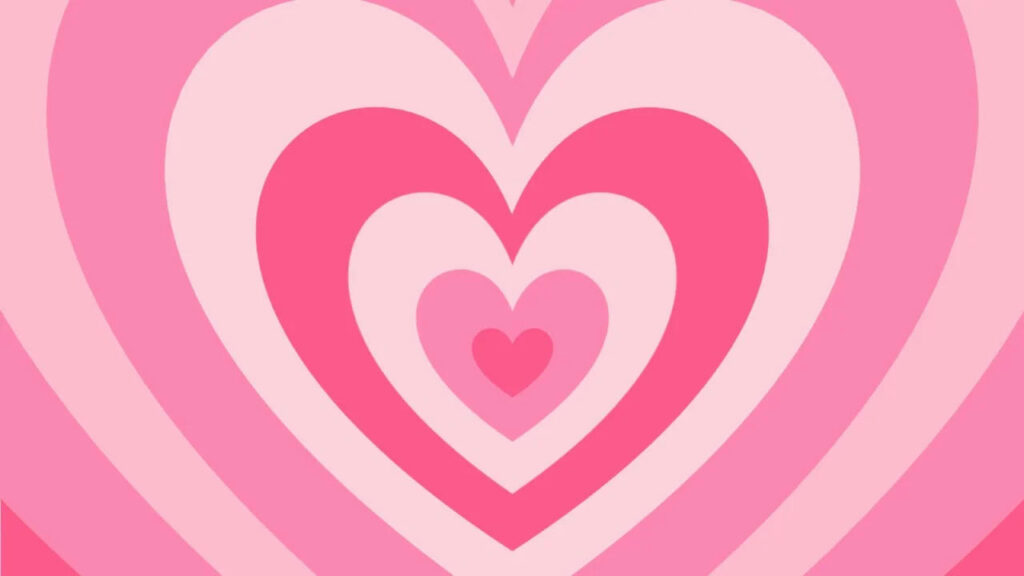 Vibrant Pink Aesthetic Wallpaper with Layered Heart Patterns
