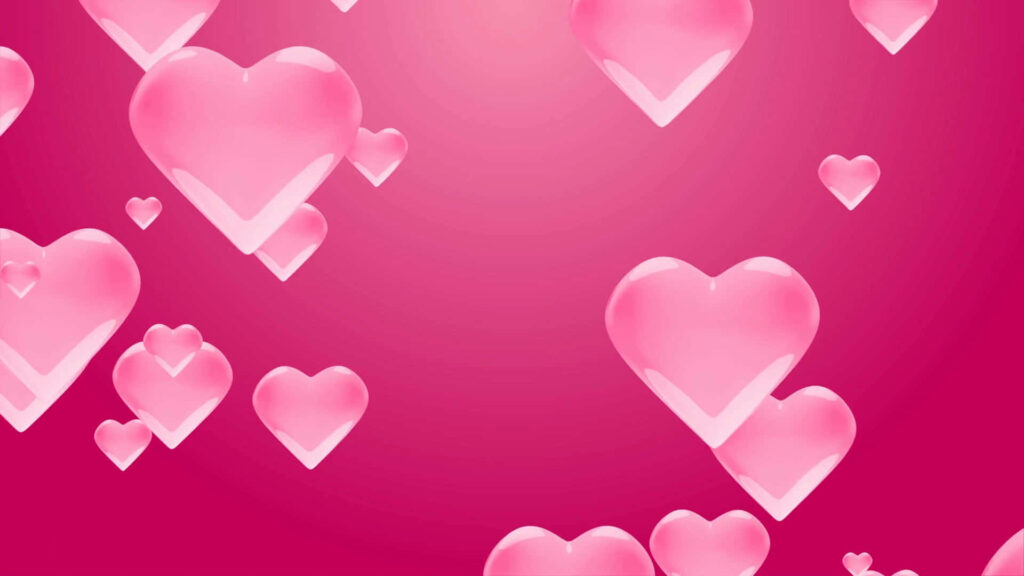 Vibrant Pink Heart Wallpaper - Cheerful Romantic Background