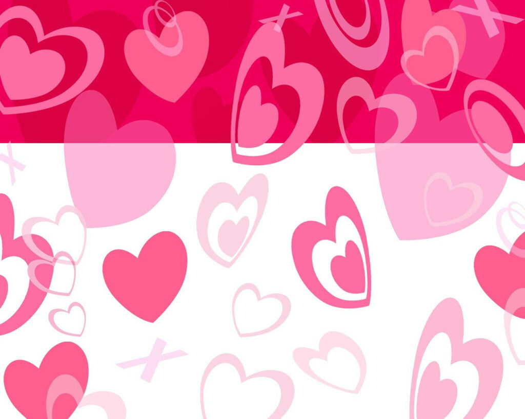 Vibrant Pink Hearts Wallpaper: Romantic Red & White Background