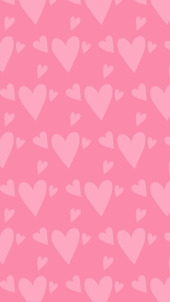Vibrant Pink Heart Pattern Wallpaper - Romantic Device Background