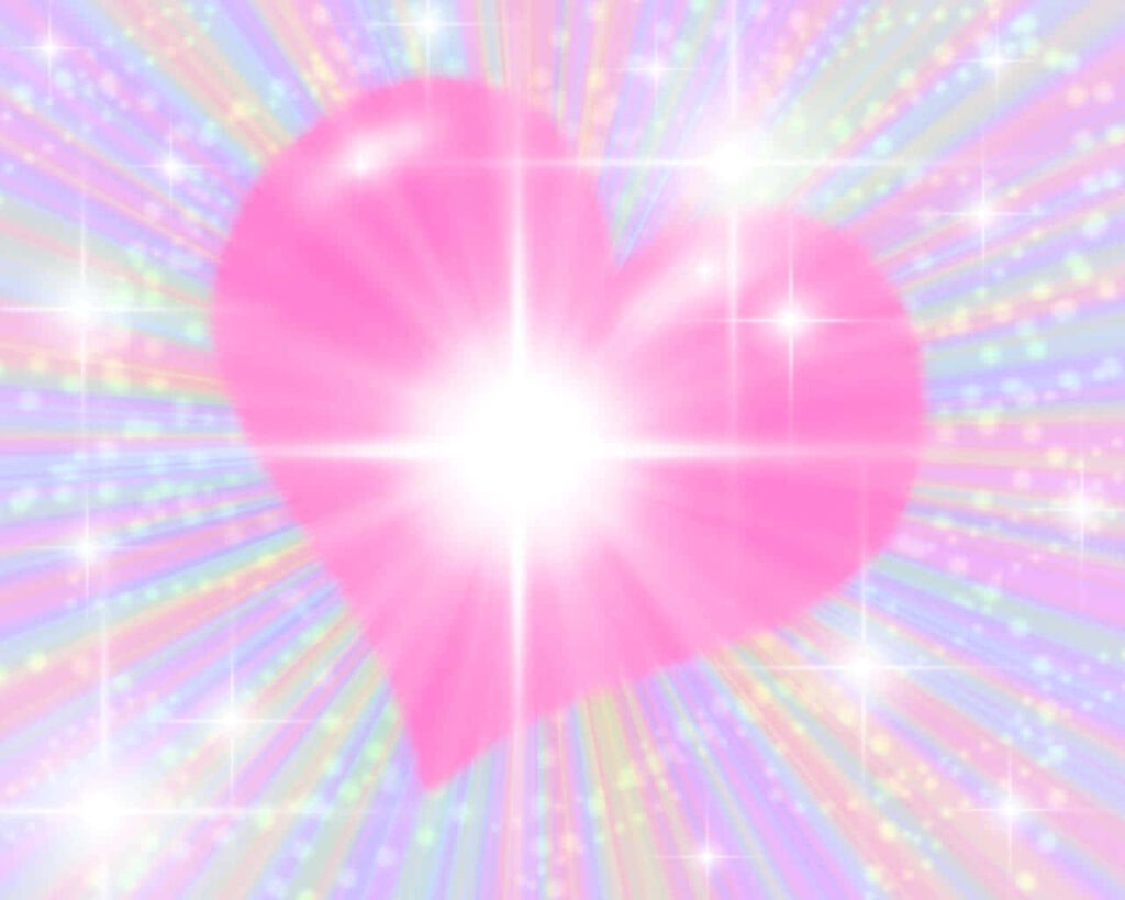 Radiant Pink Heart Wallpaper: Sparkling Colorful Background