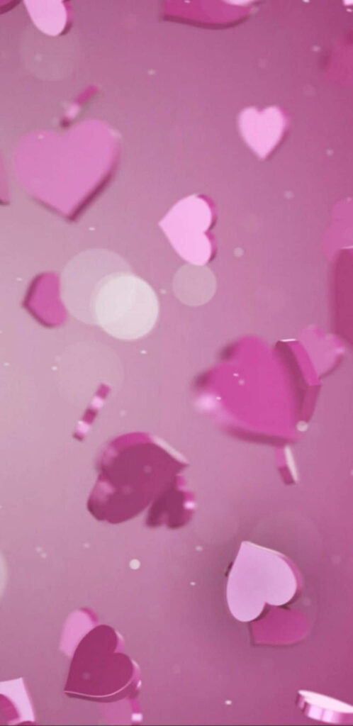 Dreamy Pink Heart Wallpaper - Vibrant iPhone Background