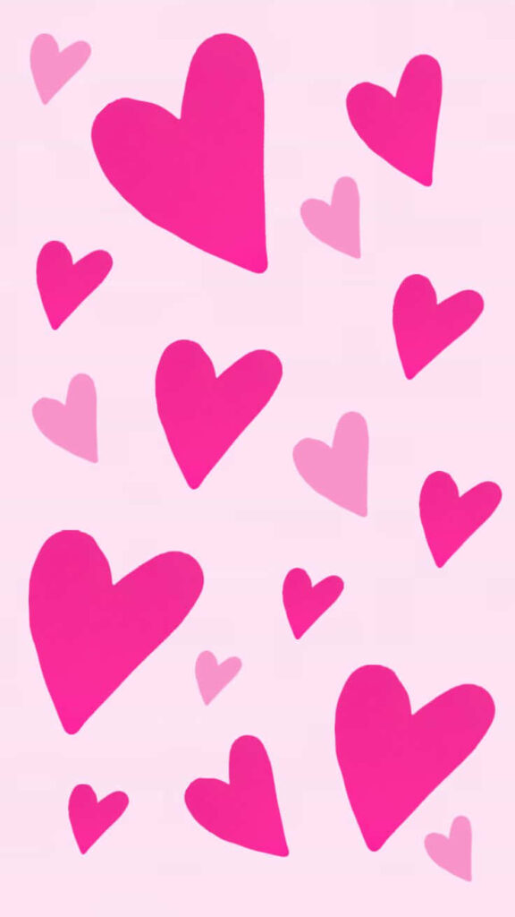 Vibrant Pink Hearts Wallpaper: Cheerful Romantic Background