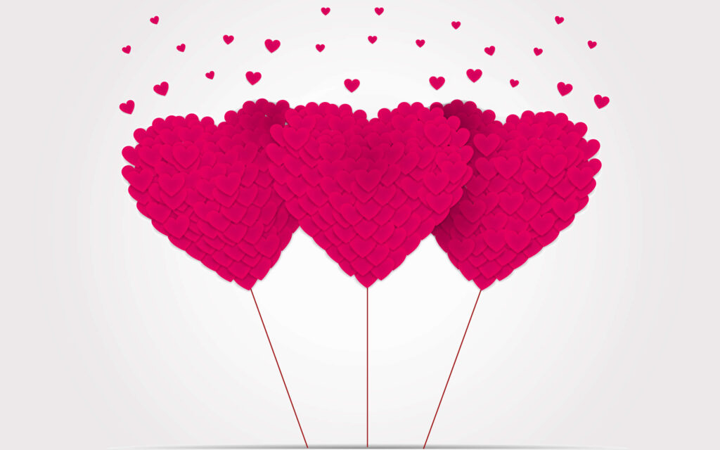 Vibrant Pink Heart Wallpaper: Minimalistic Love Background Design