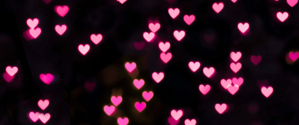 Charming Pink Hearts Wallpaper on Dark Background - Romantic Decor