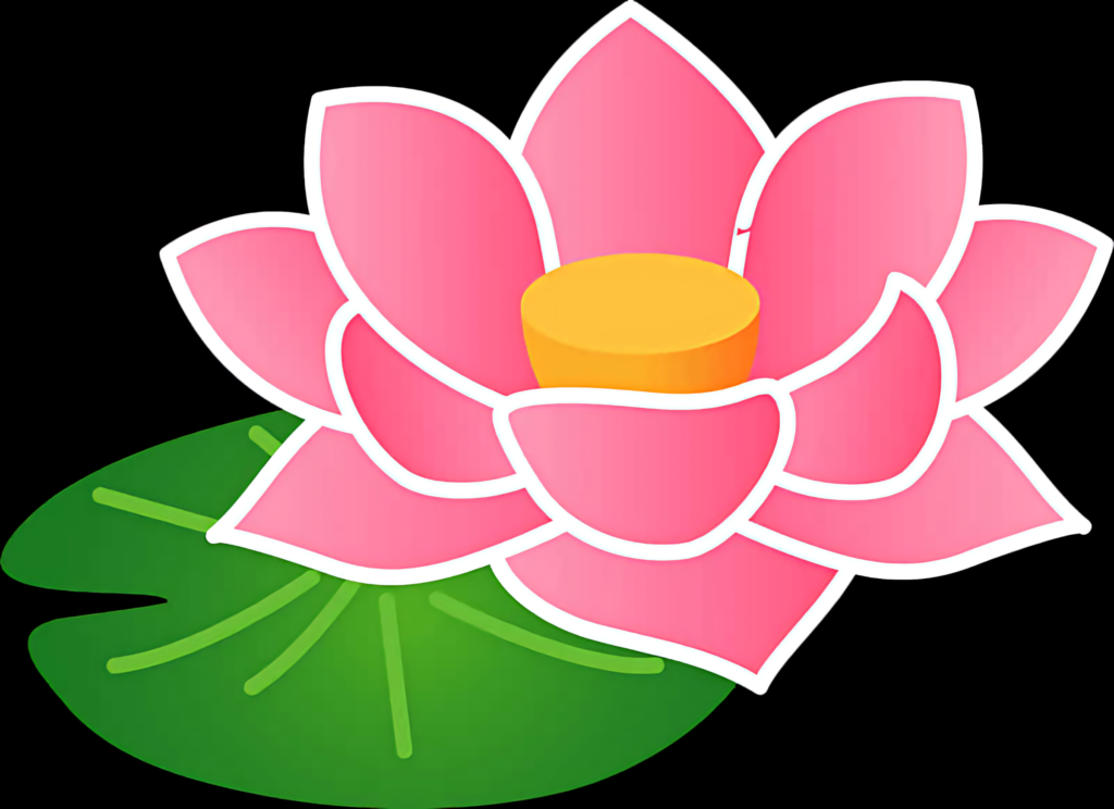 Vibrant Pink Lotus Flower Vector on Transparent Background Wallpaper