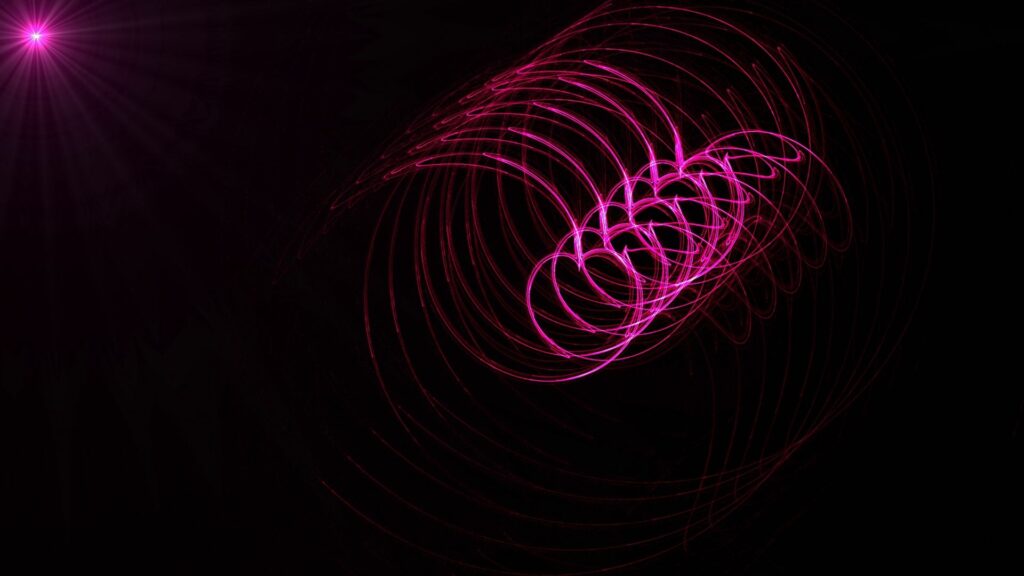 Vibrant Pink Neon Loops Wallpaper on Dark Background - 1920x1080