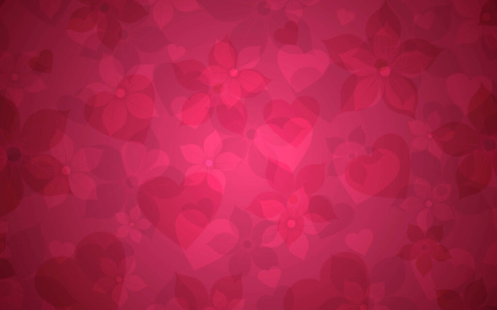 Cheerful Pink Floral Heart Wallpaper Background for a Romantic Vibe